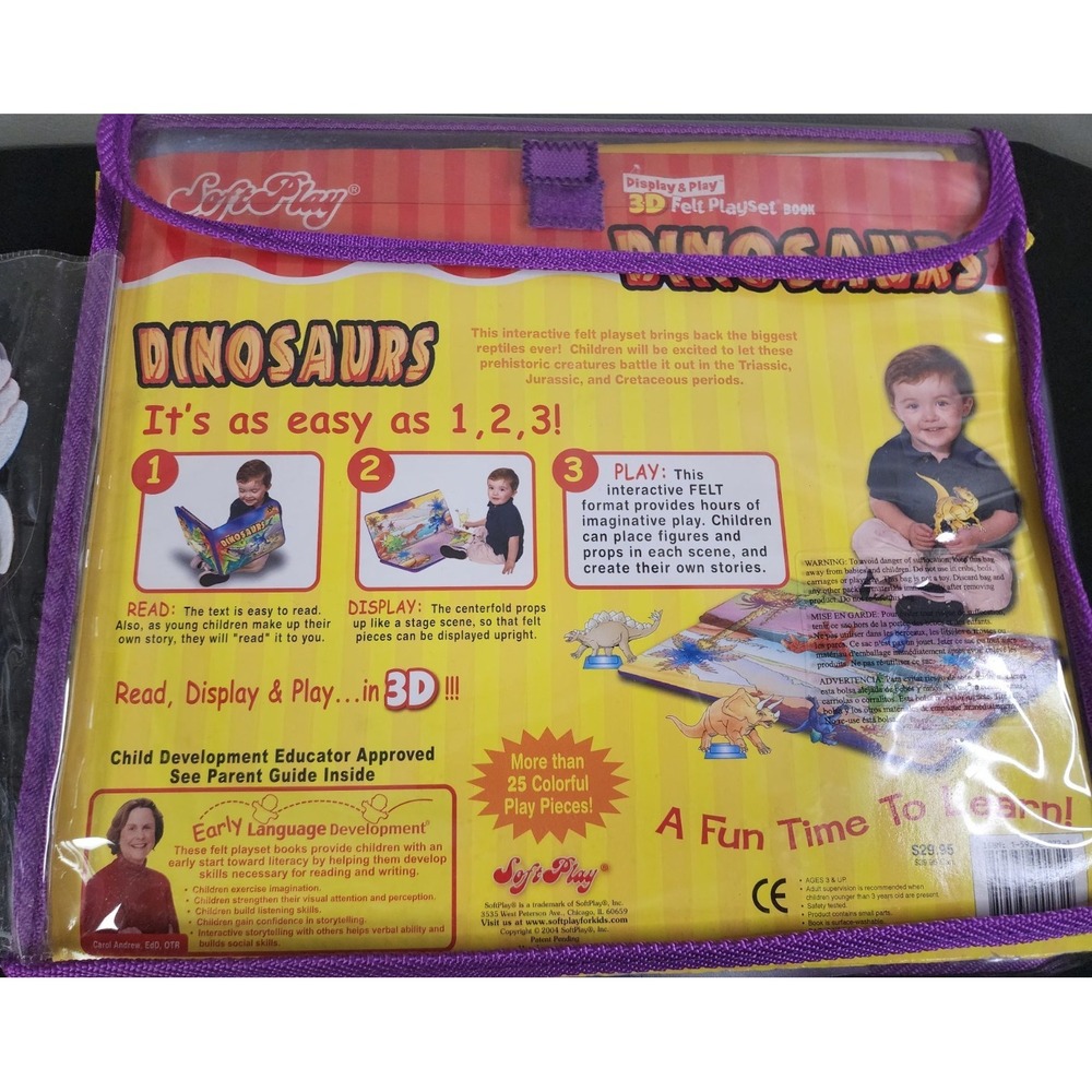 Soft‎ Play 3D Felt Playset Book Dinosaurs  Display & Play